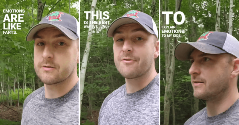 Dad hilariously explains to his kids why emotions are like farts and it's on point