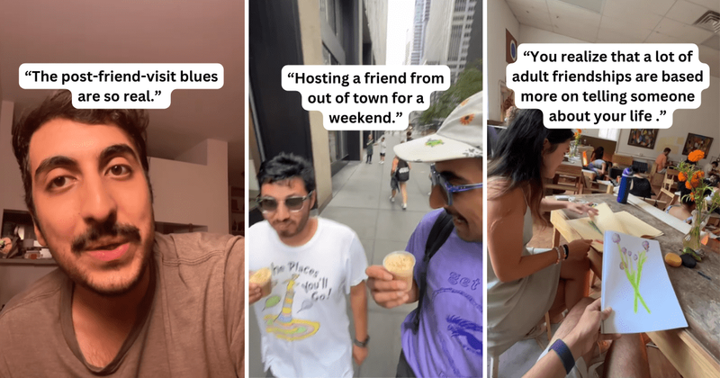 Man discusses the effect of 'post-friend-visit blues' after hosting friends from out of town