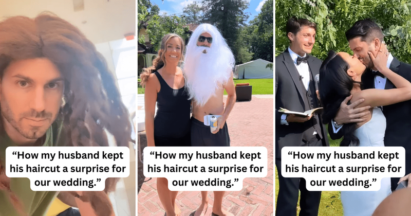 Groom hilariously keeps his new haircut a surprise for bride till the wedding day: 'A green flag'