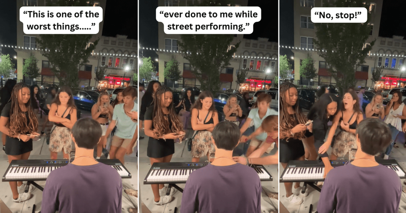Internet rallies around artist who was heckled by rude woman as he performed on the street