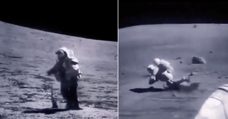 NASA hilariously shows how astronauts struggled to walk on moon in unseen footage