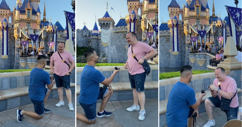 Man's plan to propose boyfriend at Disneyland becomes even more special with double proposal