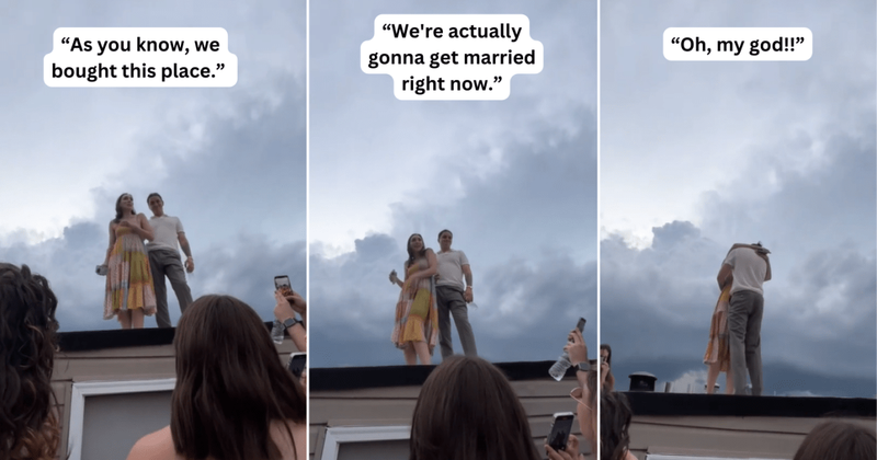 Couple surprises guests by turning their housewarming party into their much-awaited wedding