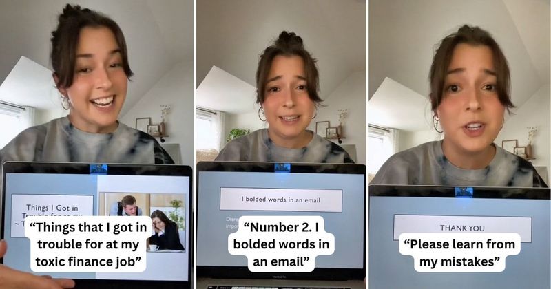 Woman makes hilariously sarcastic presentation on weird things that got her in trouble at toxic job