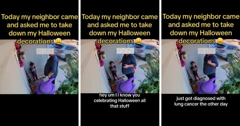 Woman takes down casket Halloween decoration after learning of neighbor's cancer diagnosis