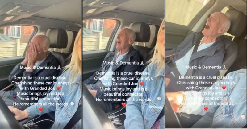 Grandad suffering from dementia remembers lyrics of his favorite John Denver song in touching moment