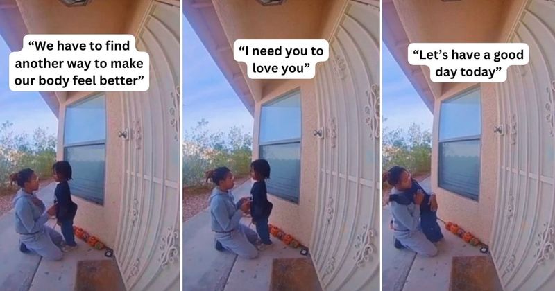 Mom calms her angry 5-year-old kid by telling him how much she loves him and it's a lesson in parenting