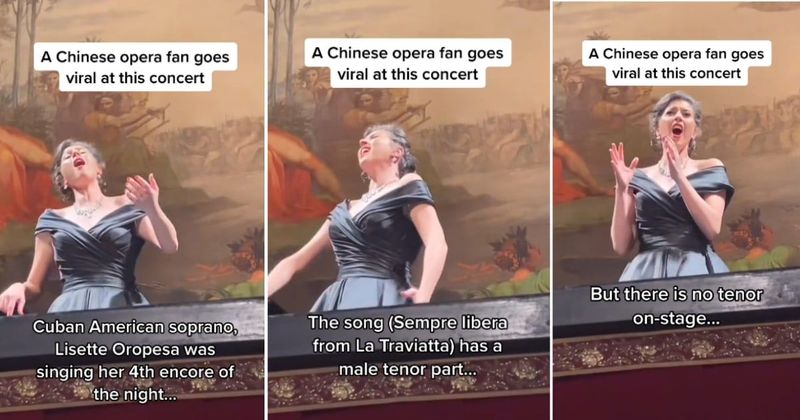 Incredible moment a young opera fan in the audience fills in for missing tenor
