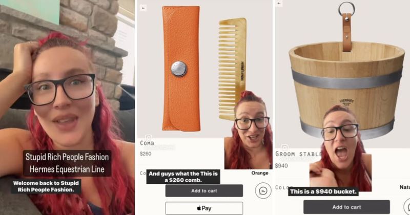 Fashion enthusiast pokes fun at insanely overpriced items that only rich people spend their money on
