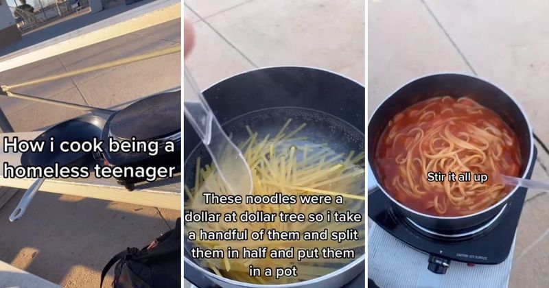 Homeless teen cooks a yummy meal for less than $5 showing his resilience against adversity
