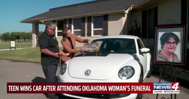 Teen wins Volkswagen Beetle car in a lottery at funeral of a complete stranger: 'I was so shocked'