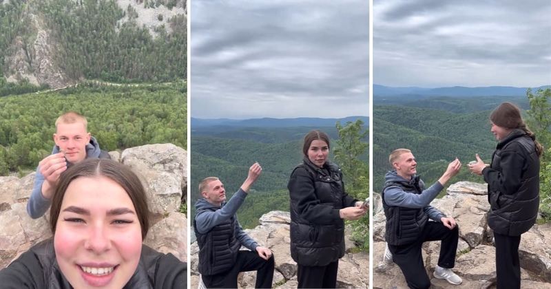 Boyfriend pulls off one of the cutest proposals and his partner's expression says it all