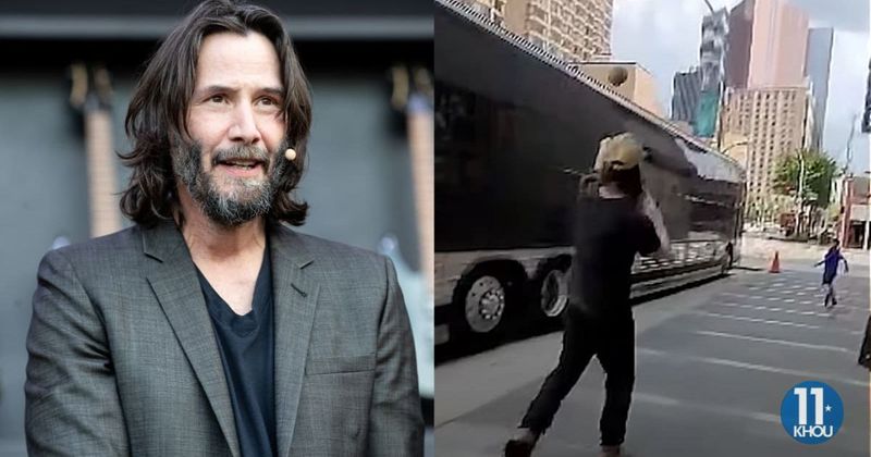 Keanu Reeves leaves 9-year-old fan overjoyed as he plays catch with him before Houston concert