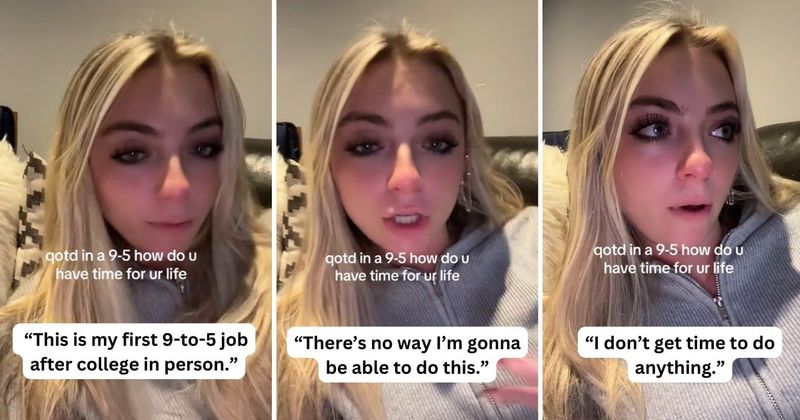 College graduate who landed first job breaks down over the exhaustion of a 9-to-5 job, sparking debate