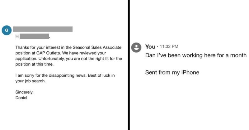 Manager hilariously forgets they have already hired the employee and sends them a rejection letter 
