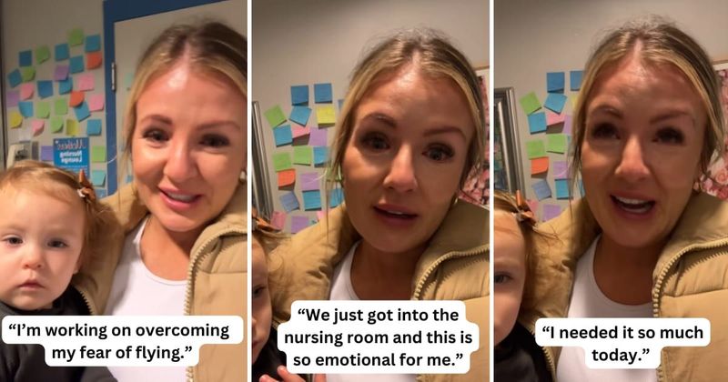 Mom traveling with daughter to overcome fear of flying gets emotional on seeing kind notes written by moms