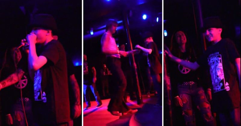 Upcoming punk band thought they were a bunch of nobodies. Then a kid from the audience took the mic
