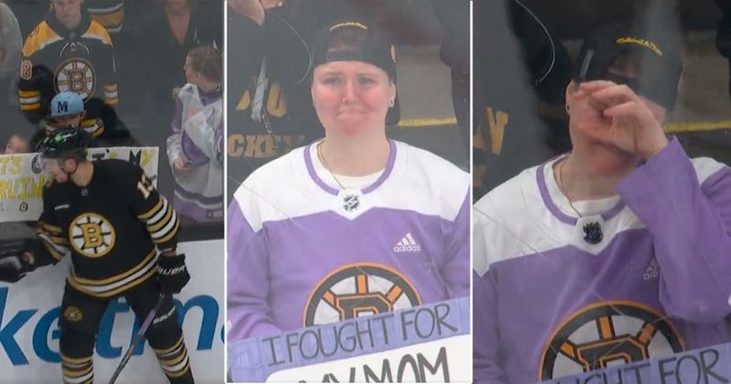 Hockey player's wholesome gesture after learning a young woman's mom had cancer is winning hearts
