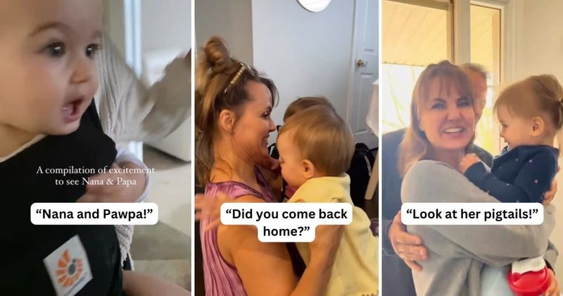 Tiny sister duo have the most wholesome reactions to seeing their grandparents every single time