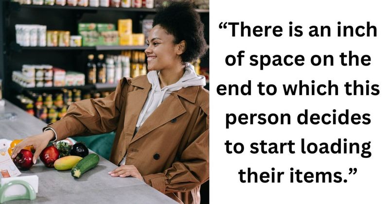 Shopper smartly puts an impatient fellow buyer in his place for rushing them at grocery checkout