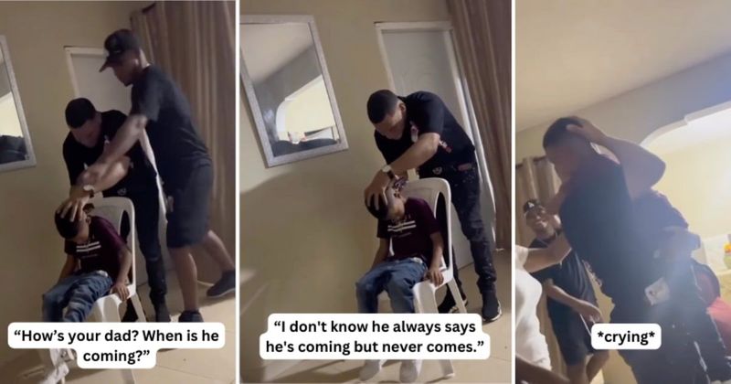 Boy's heartfelt reaction after seeing his dad at surprise reunion moves the internet to tears