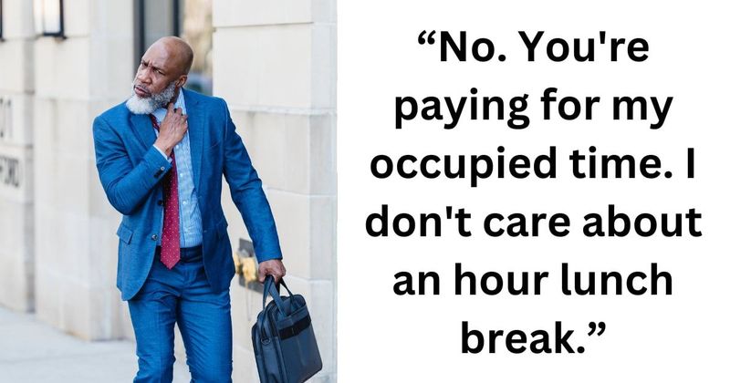 Employee refuses to be not paid for their hour-long lunch break in an 8-5 office job