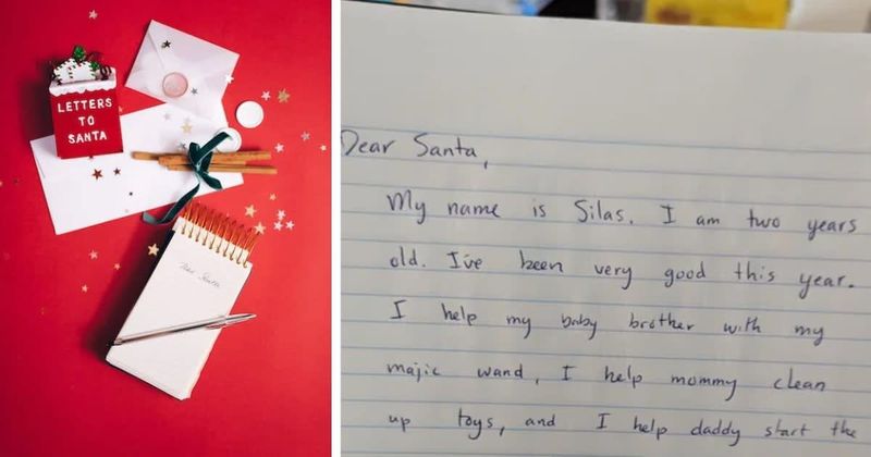 Father helps 2-year-old son write his first letter to Santa and it's adorable: 'I've been very good'