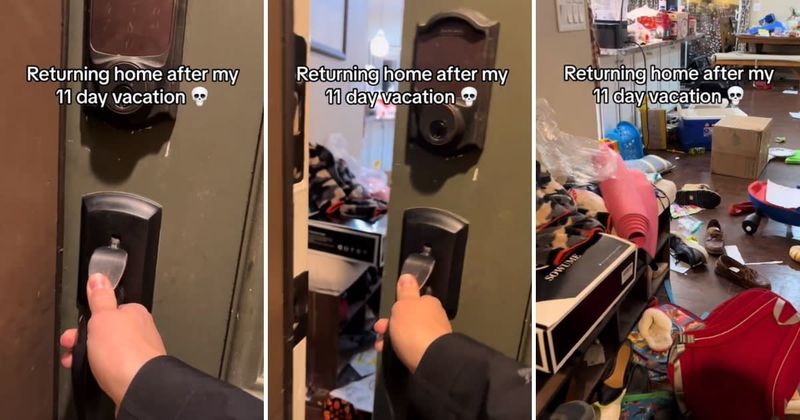 Woman shares what her house looks like after leaving husband and kids alone for 11 days