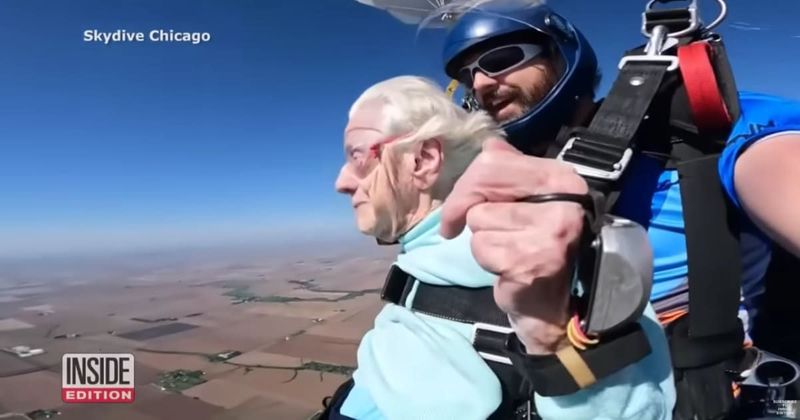  104-year-old who inspired many passes away before earning the certification of world's oldest skydiver
