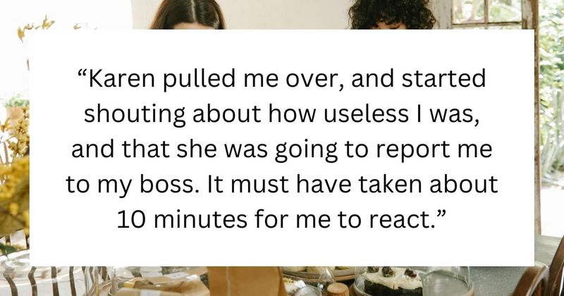 Manager defends woman being harassed by 'Karen' after being mistaken for an employee
