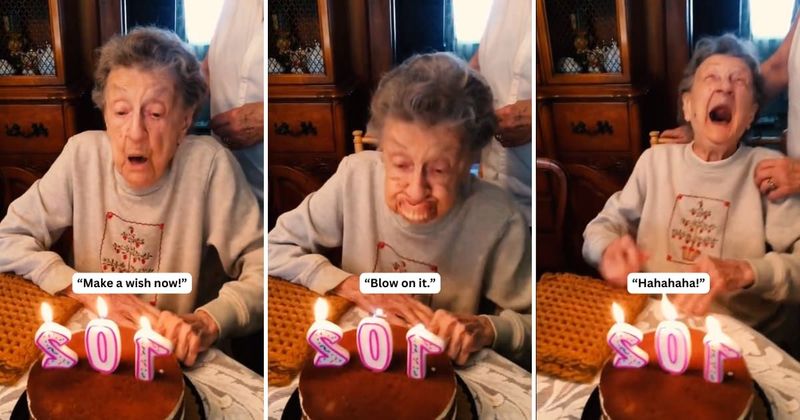 Granddaughter recalls the hilarity that ensued after grandma was asked to blow out birthday candles