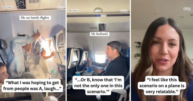Mom explains why dad doesn't sit with family on flight and gives a new perspective on parenting