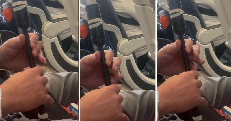 Passenger sitting next to a traveller with bagpipes makes an intriguing discovery on flight