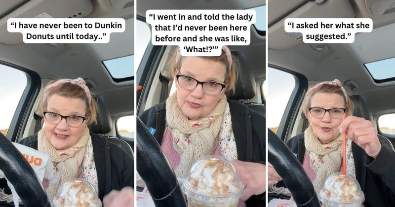 Elderly woman has the most precious reaction to trying Dunkin' Donuts for the first time