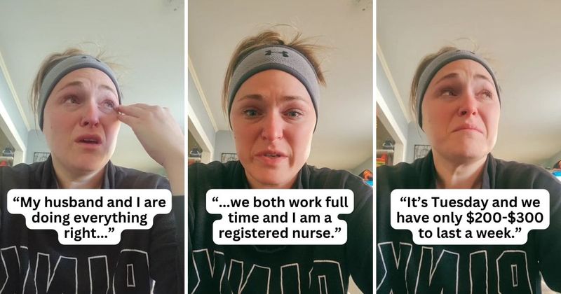 Mom-of-two breaks down while sharing how she's unable to make ends meet despite having full-time jobs