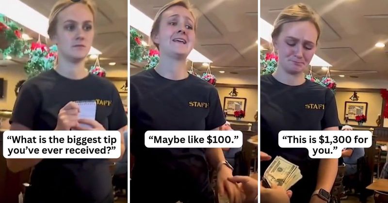 Pregnant waitress moved to tears after receiving unexpected gift right before the holidays