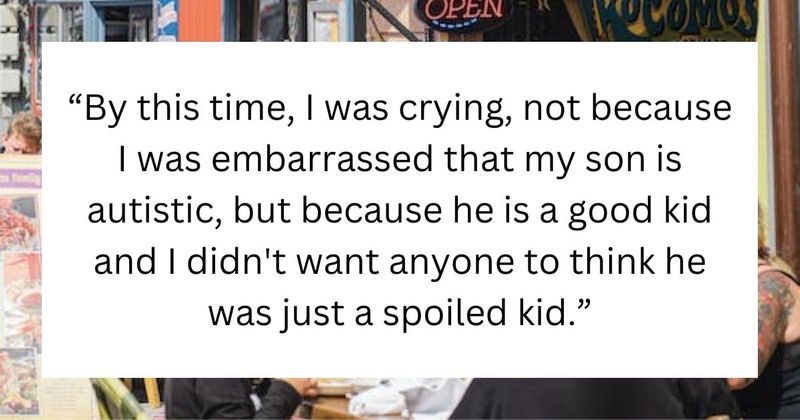 Mom crying while waiting for to-go meal after autistic son has a meltdown gets touching note from server