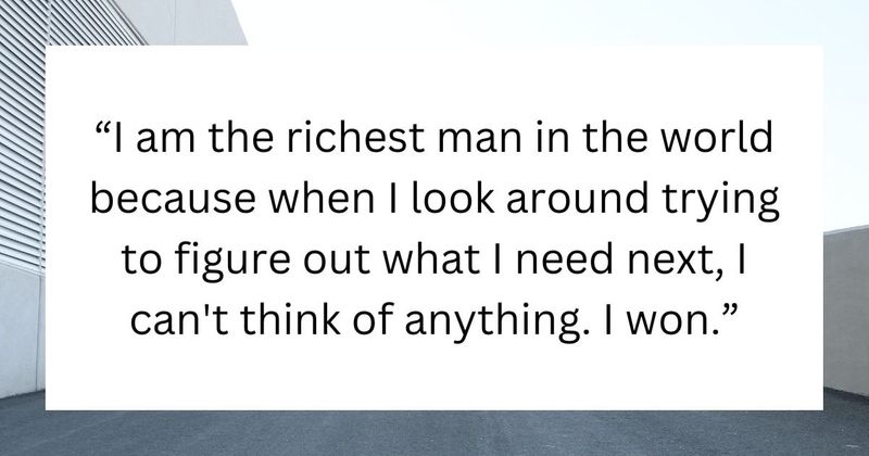 Individual sheds light on the true meaning of success and being happy with what they have