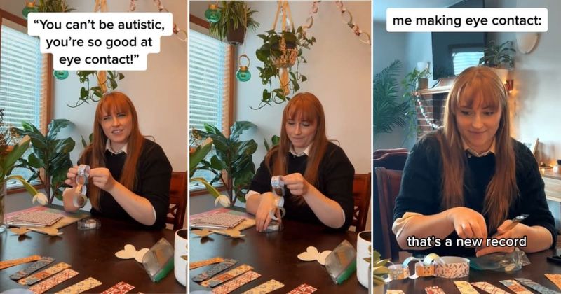 Woman with autism demonstrates how she makes good eye contact and it's just brilliant