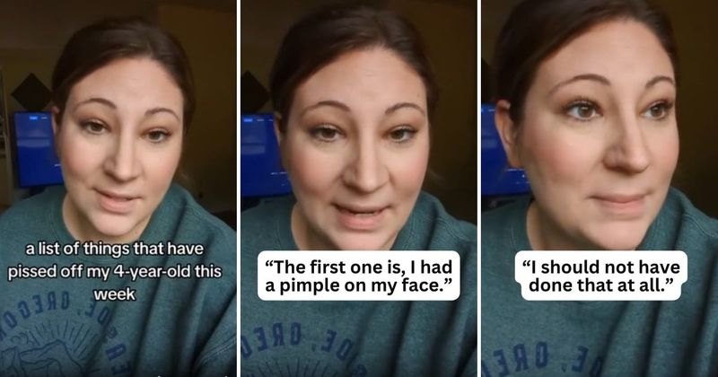 Mother shares a hilarious list of things she did that angered her 4-year-old: 'A pimple on my face'