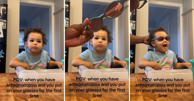 Baby girl with rare visual disorder has the most adorable reaction after putting on special glasses