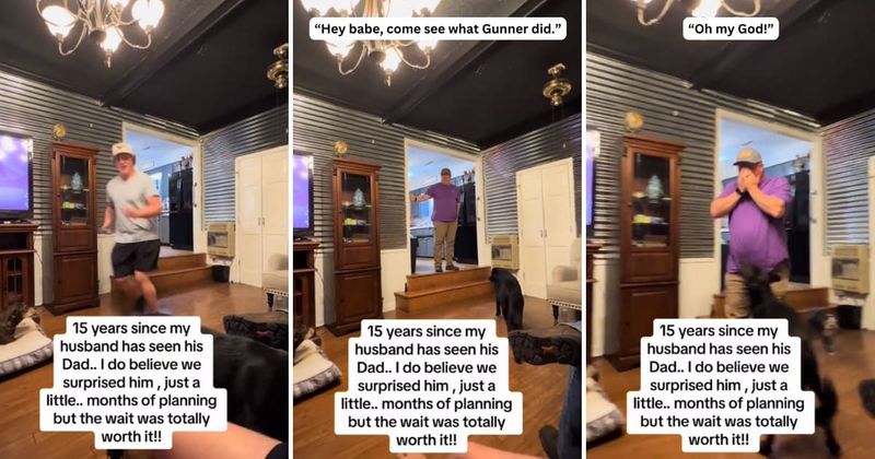 Woman surprises husband by reuniting him with father he hadn't seen since 15 years