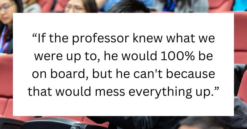Students get professor to unknowingly participate in amusing secret word game for a full semester
