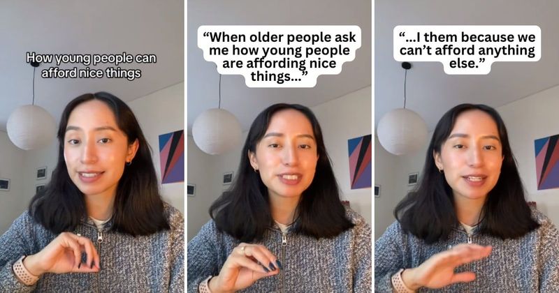 Woman explains how the young generation 'have low wages' but can still afford nice things