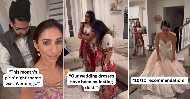 Women decide to give their girls' night a 'wedding' twist and the result is winning hearts