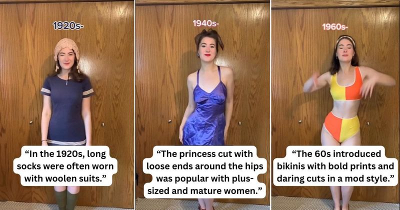 Fashionista showcases how the swimsuit style has evolved over the past 100 years and it's amusing