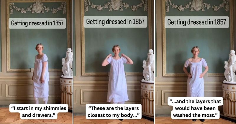 Woman explains why it took so long to dress up in 1857 and the internet is stunned