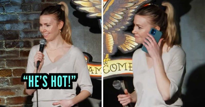 Woman heckler wouldn’t stop talking about comedian's 'hot' boyfriend — so she took out her phone to call him