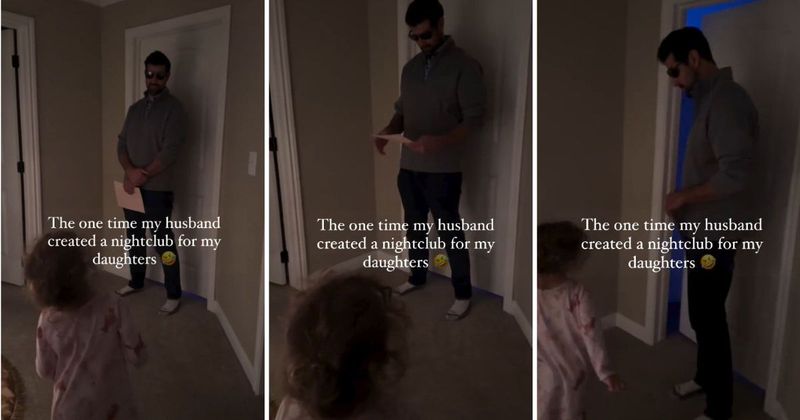 Dad creates private club for daughters in the home and their reactions to their mom's entry are epic