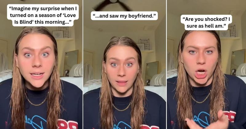 Woman turns on a reality TV show about dating and shockingly finds her boyfriend on screen